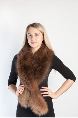 Brown fox fur scarf